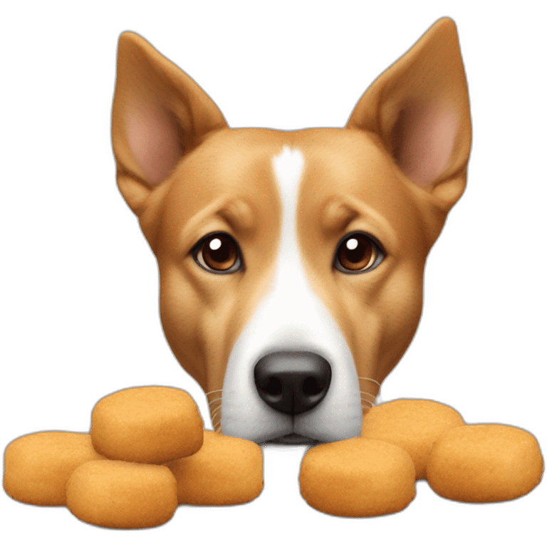 Chien mangeant ses croquettes emoji