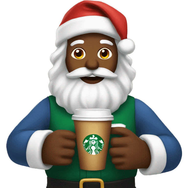 Santa drinking Starbucks  emoji