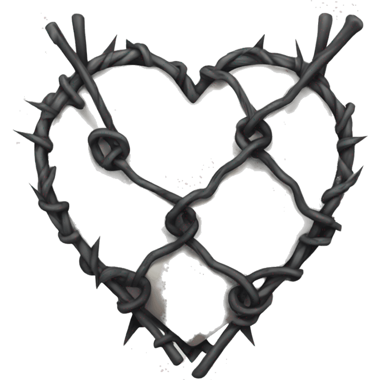 gothic heart with barbed wire emoji