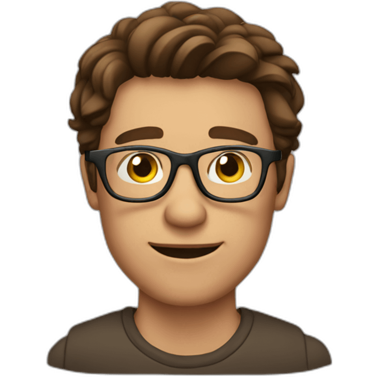 brown-haired man wearing glasses who can't get a key into a lock emoji