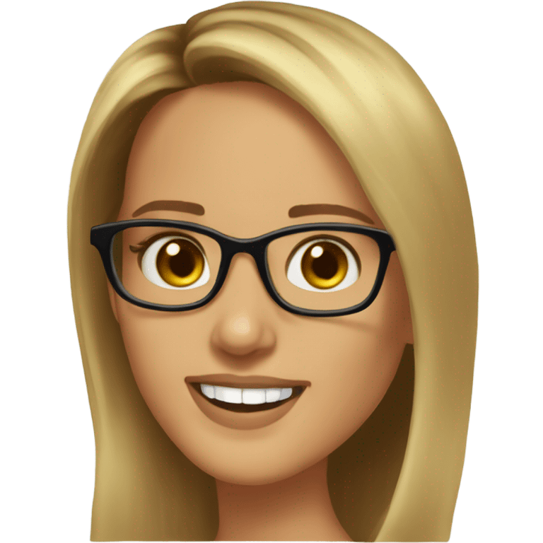 Caucasian Jessica alba with glasses  emoji