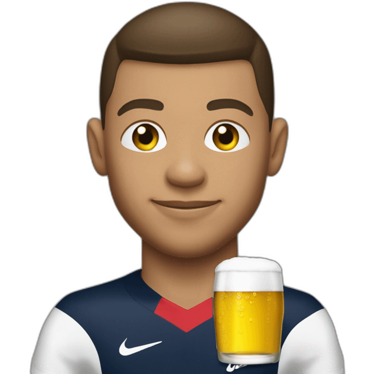 Kilian Mbappé boit une bière emoji