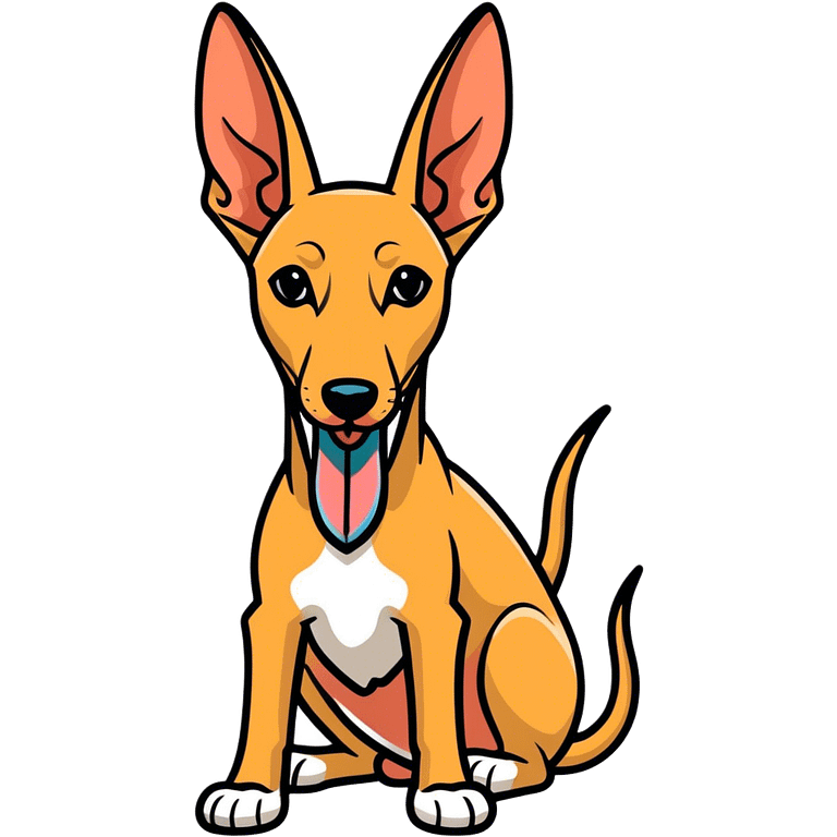 An Egyptian pharaoh hound with its tongue out emoji