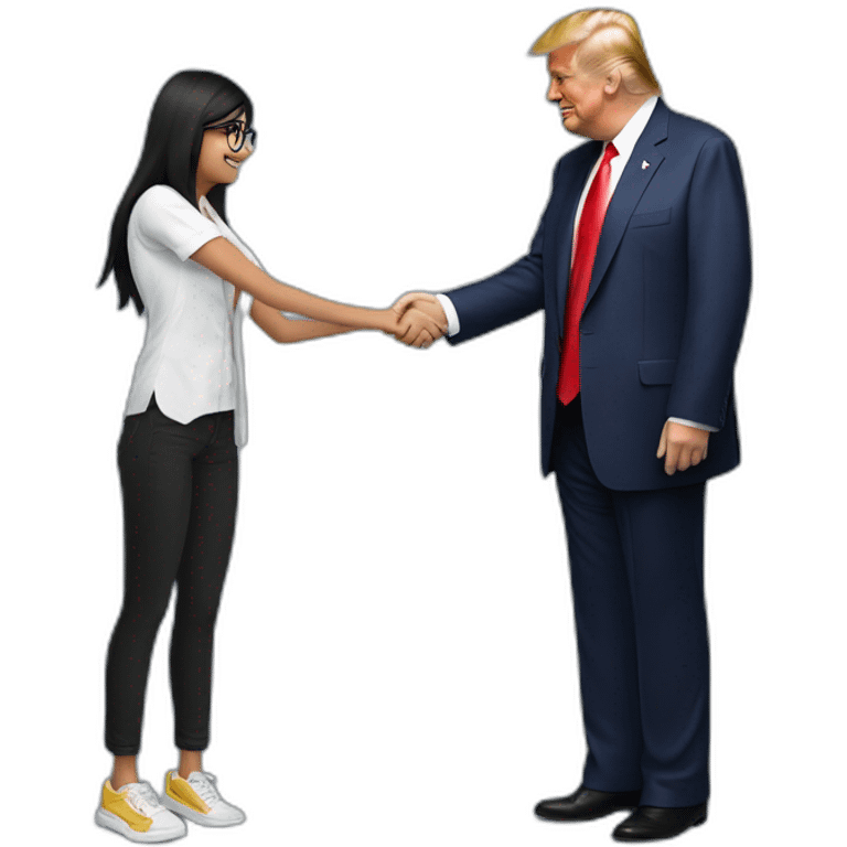 donald trump shaking hands with mia khalifa emoji