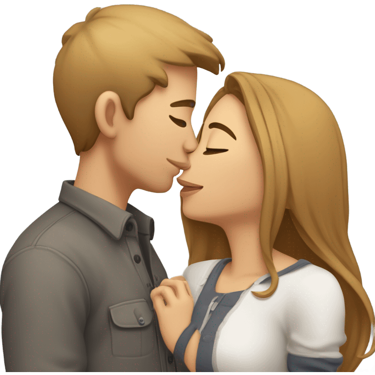 girl and guy kissing emoji