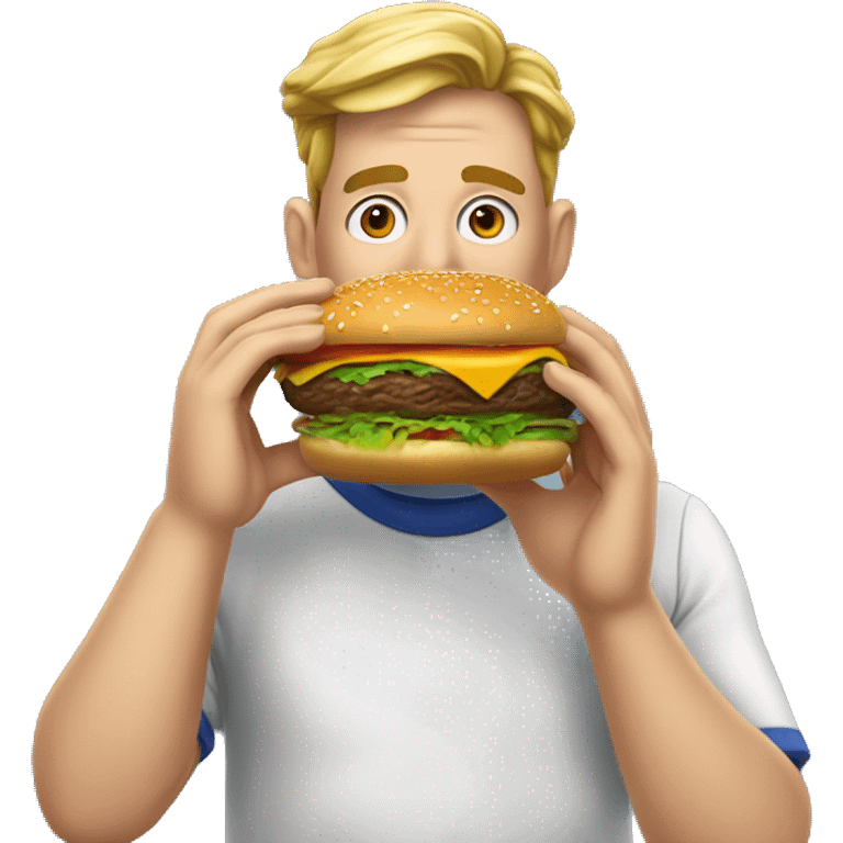 sapo hiperrealista comiendo una hamburguesa emoji