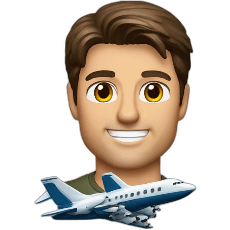 tom cruise with a plane toy emoji