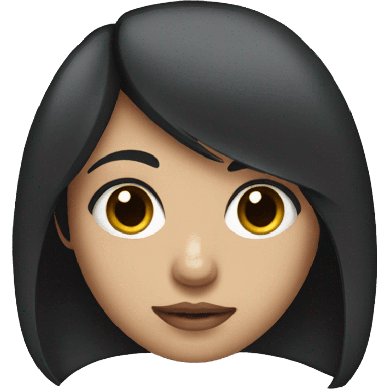 dark haired girl with big eyes and wolfcut emoji