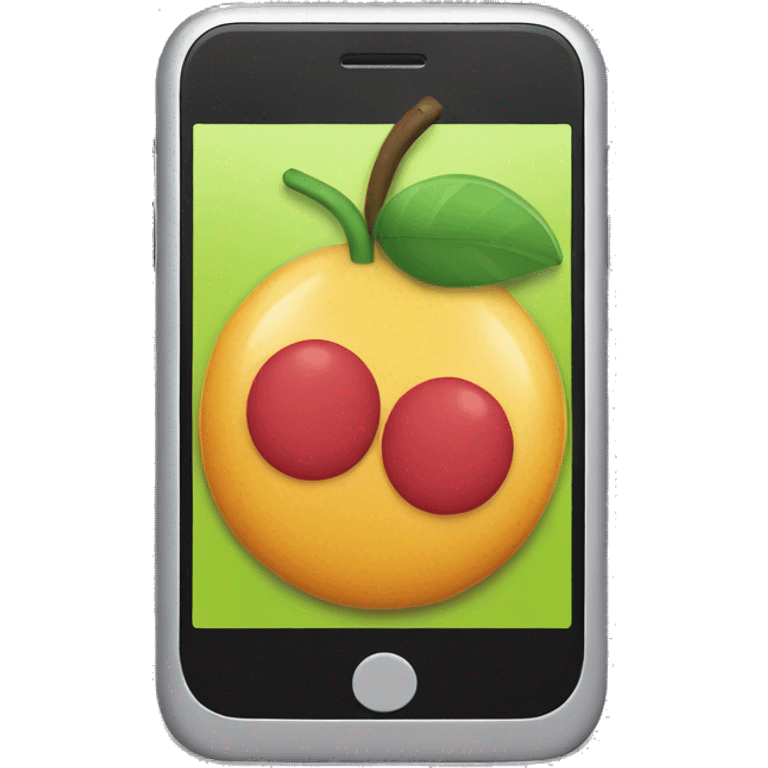 smartphone  with fruit inside the screen emoji