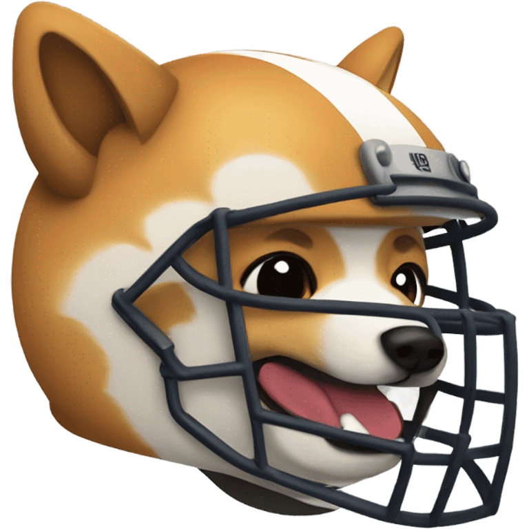 Shiba Inu in football helmet with red jersey  emoji