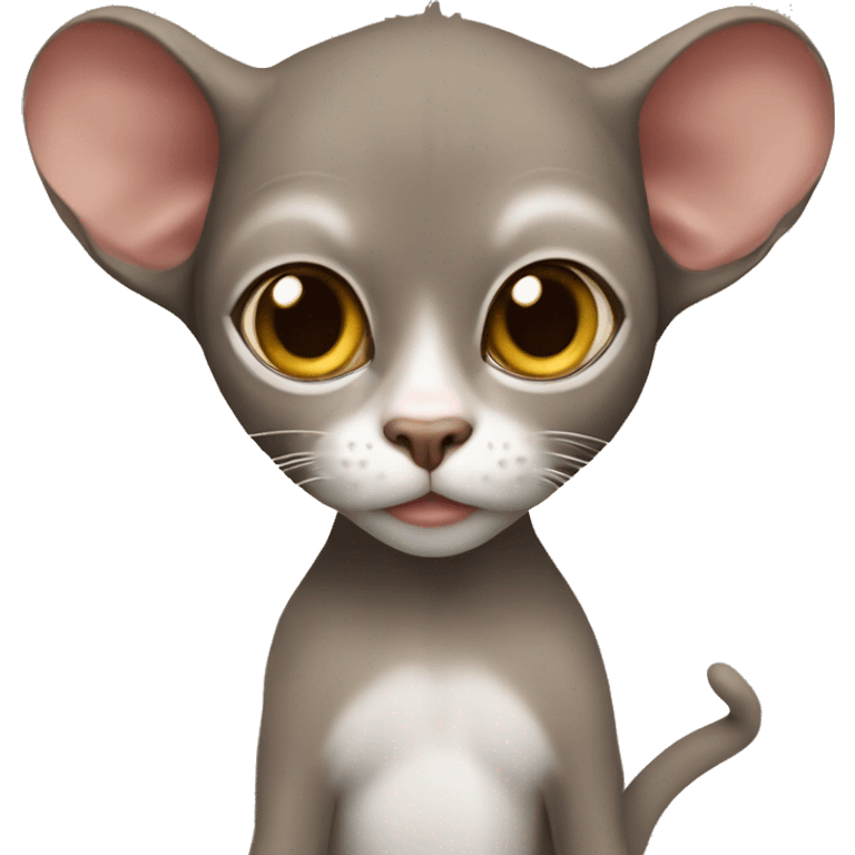 Monkey holding a Devon Rex  emoji