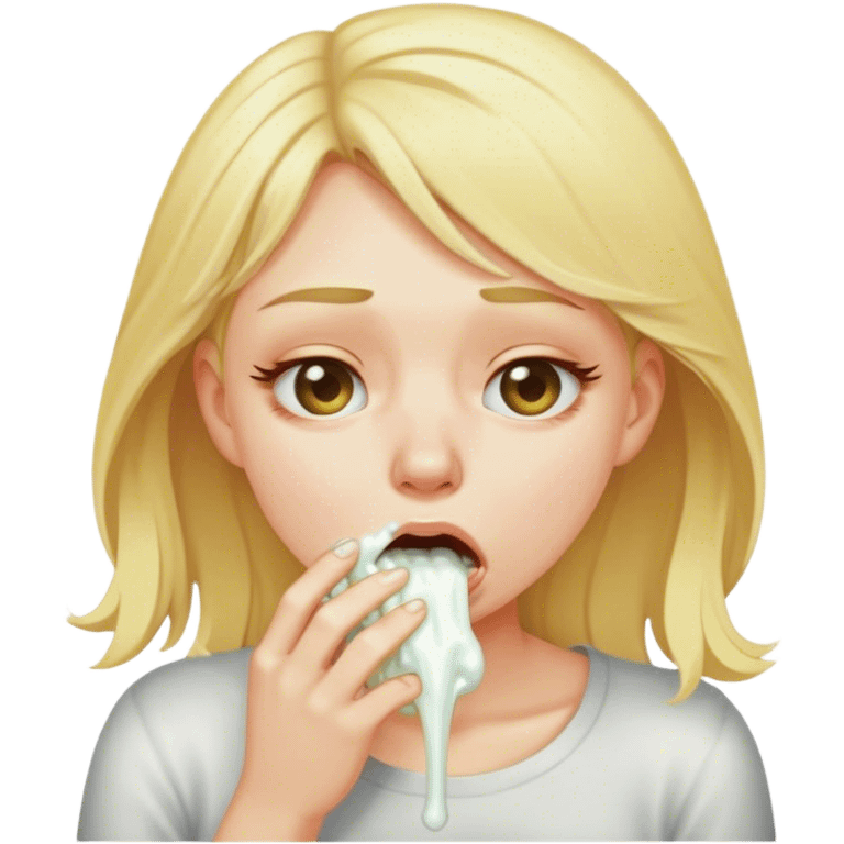 Blonde girl puking emoji