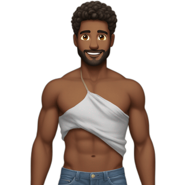 handsome shirtless man gay emoji