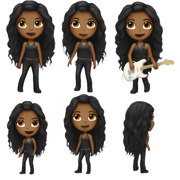 Rockstar girl with black hair emoji