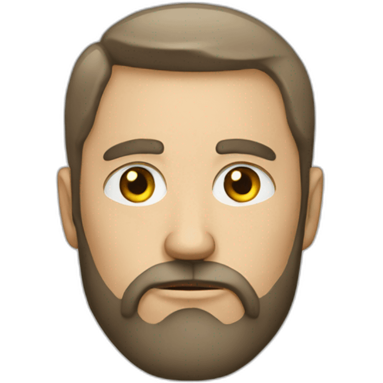 white man with beard and serious face emoji