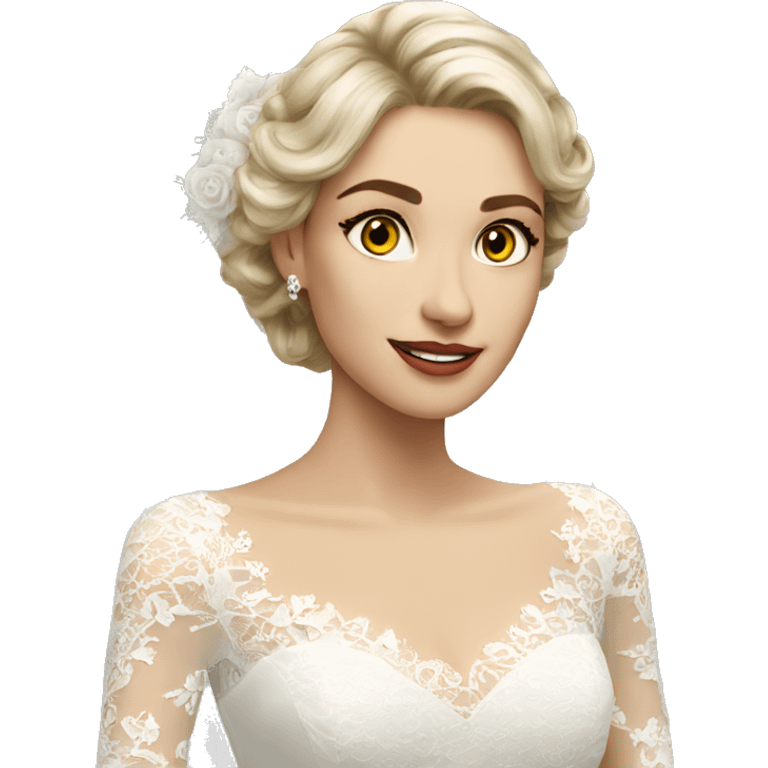 Long sleeve lace wedding dress emoji