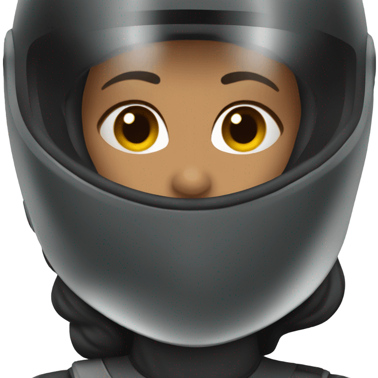 a woman in a racing full-face helmet emoji