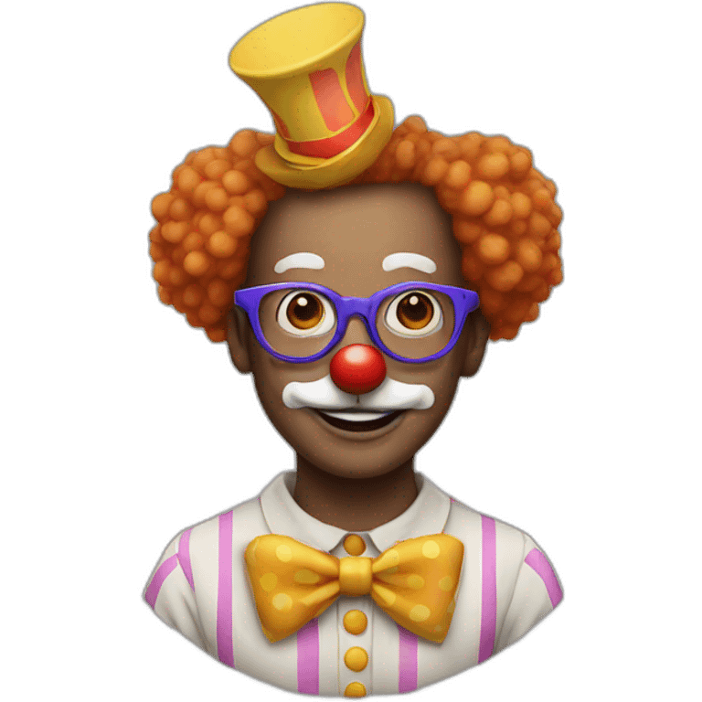 Clown with glasses emoji