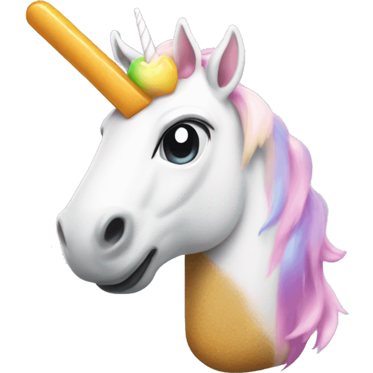 Unicorn with popsicle emoji