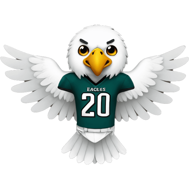 Flying Eagle wearing a Philadelphia eagles jersey  emoji