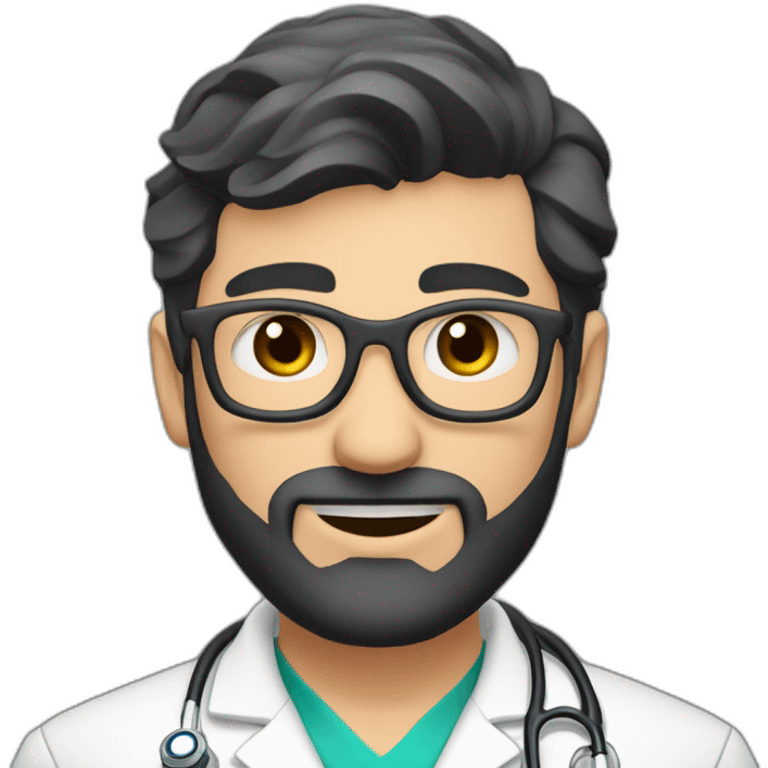 Giovanni Gosch Berton medical student with short beard, short dark heir emoji