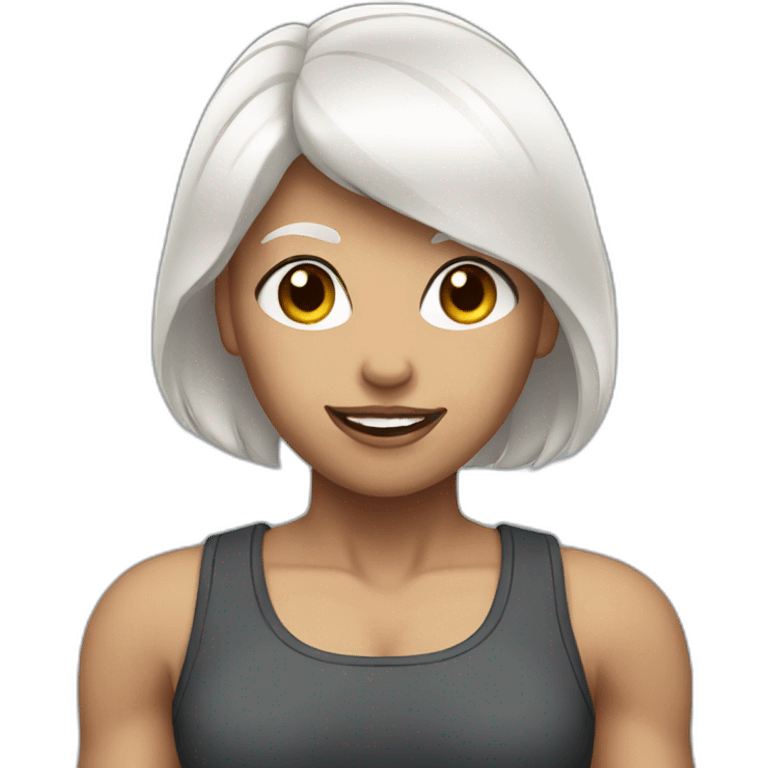 Muscular woman with white short hair emoji