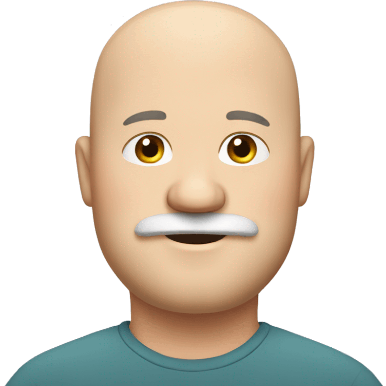 bald white fat mustache man emoji