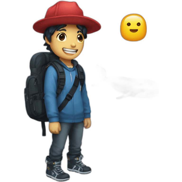 can yiu see my backpack ohh yeah my whale stuff hat a hat correct  emoji