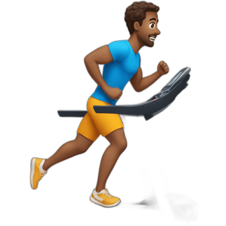 guy runs on a treadmill emoji