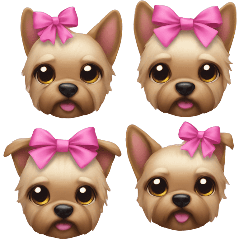 cute dogs with pink bow emoji