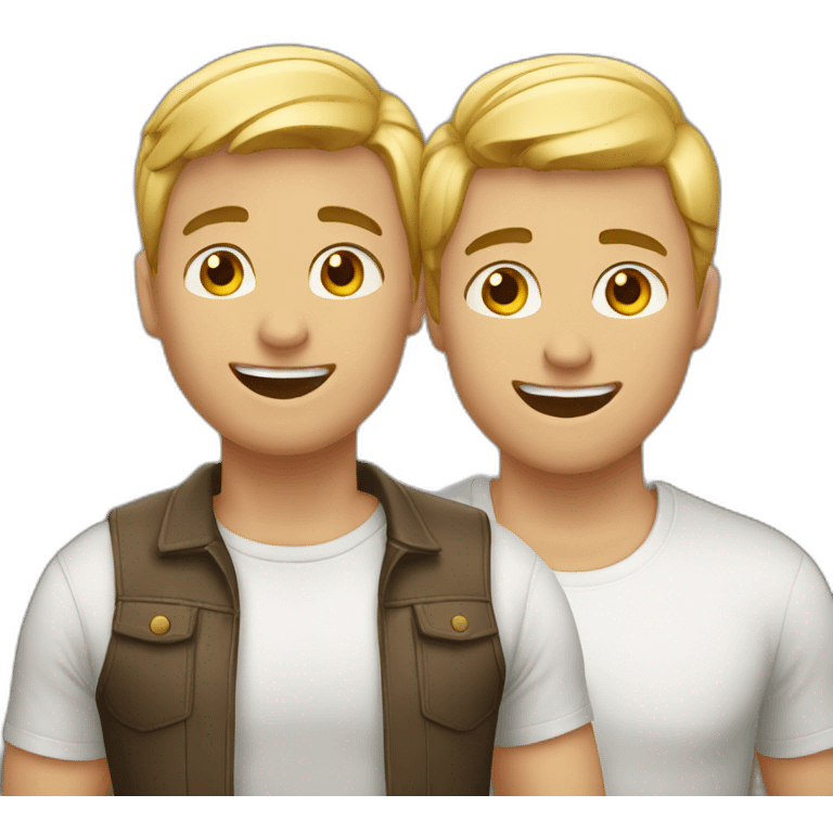 Gay couple 1 blond 1 brun emoji