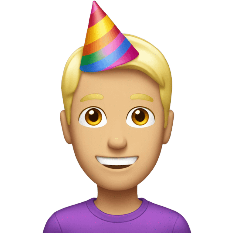 Blond guy with birthday hat  emoji