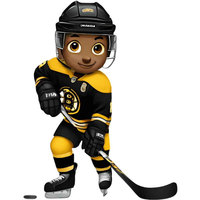 Baby playing hockey bruins emoji