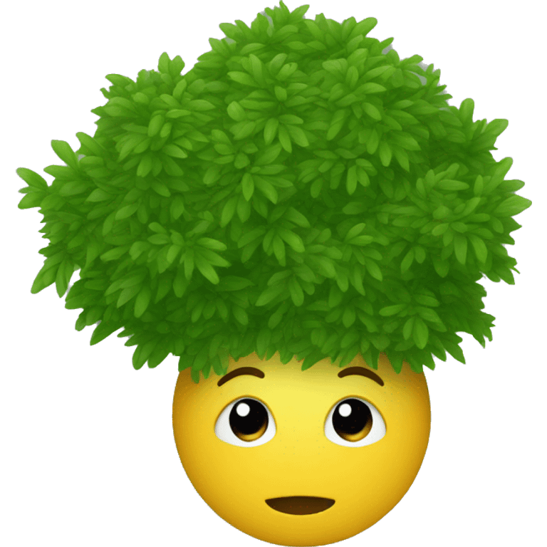 Hiding behind a bush emoji