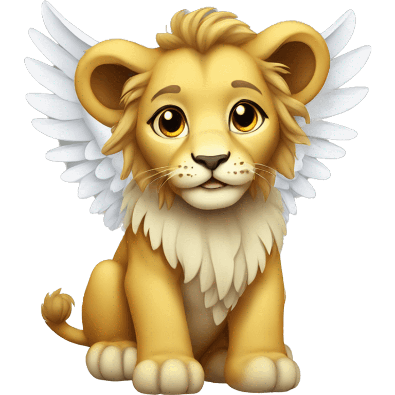 Cute Lion cub with wings emoji