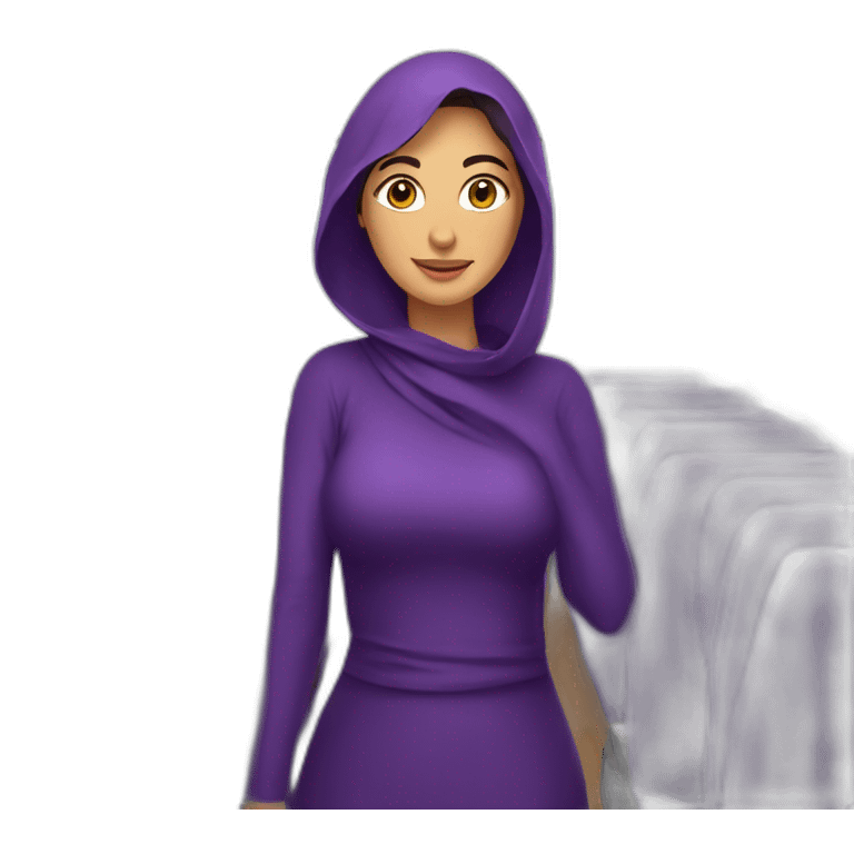 Armenian women in purple clothing in the BUS emoji