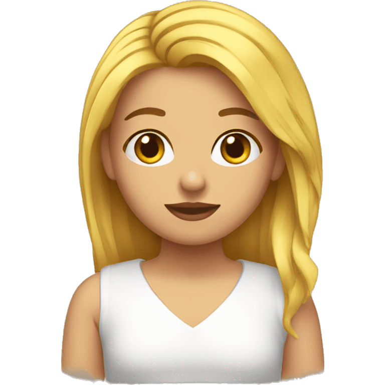 Chica Rubia con pestañas  emoji