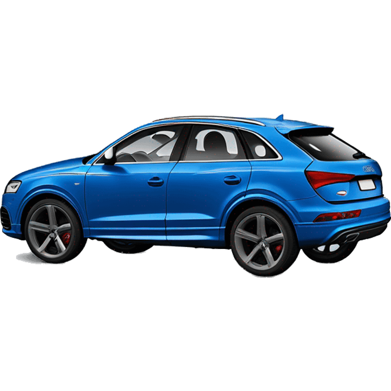 audi q3 sportback blue, black wheels emoji