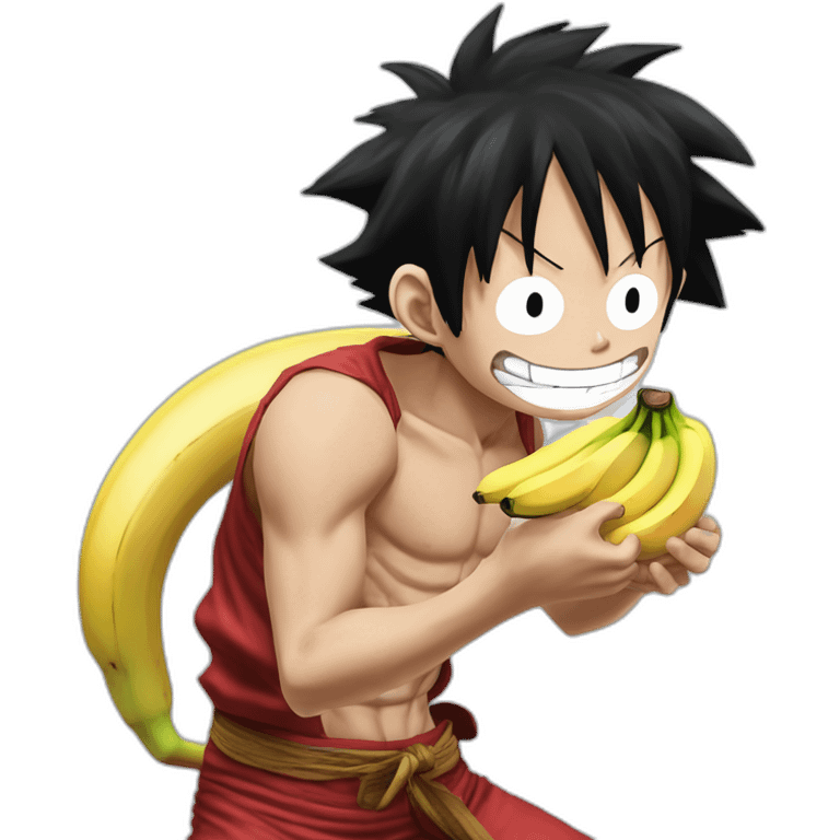 monkey Dluffy gear 5 eat a banana emoji