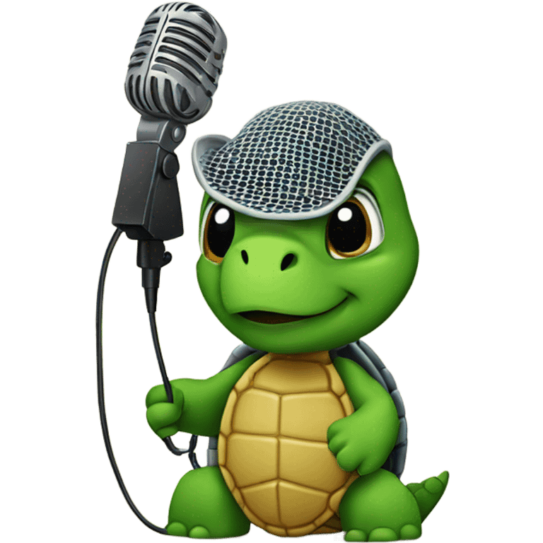 Turtle with microphone  emoji