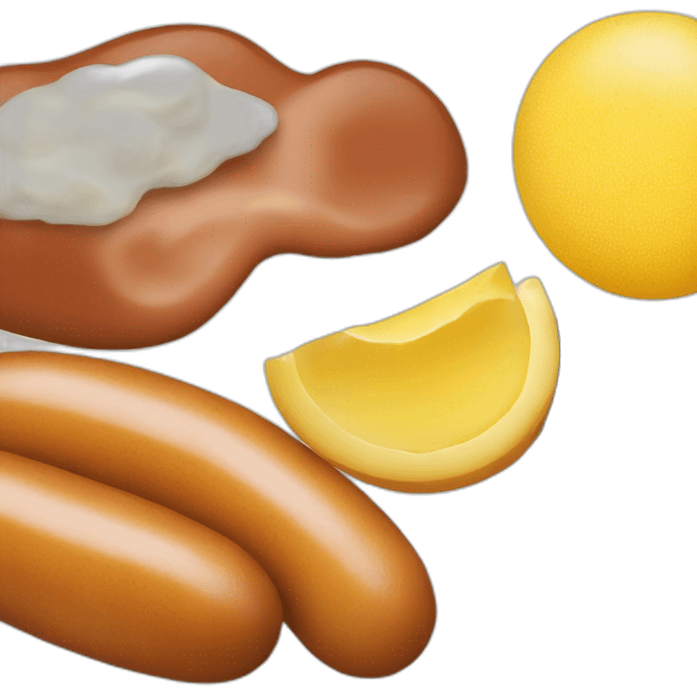 a saussage and two scrambled eggs emoji