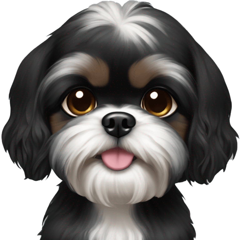 Black puppy shih-tzu emoji