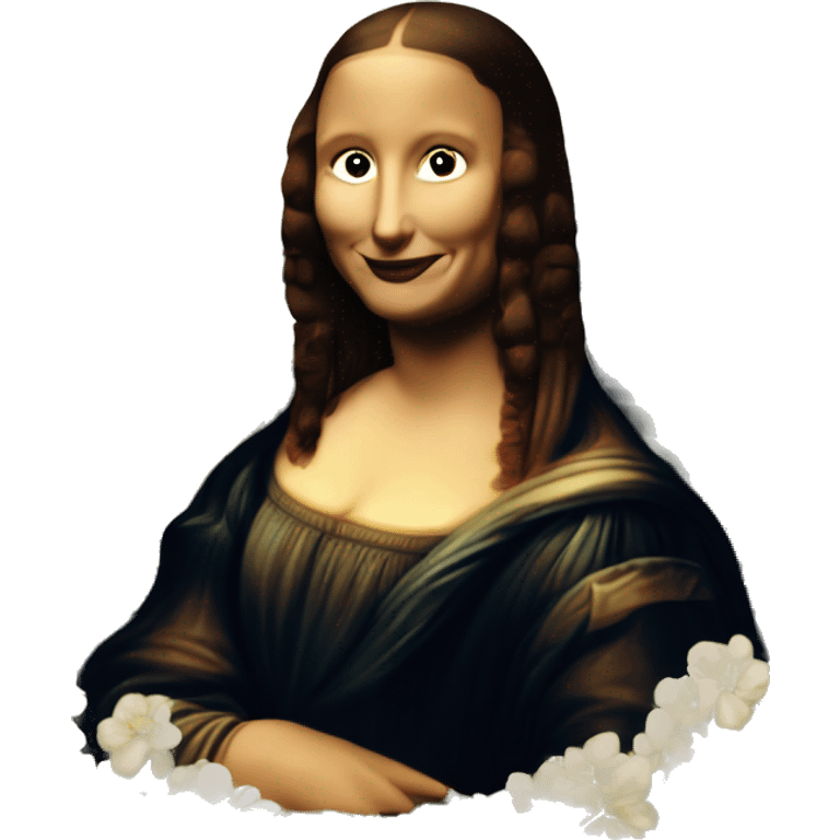 mona lisa with flowers emoji