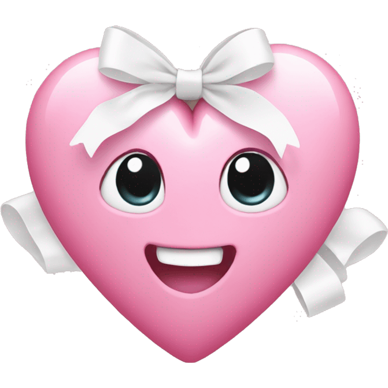 Pink heart with white bow emoji