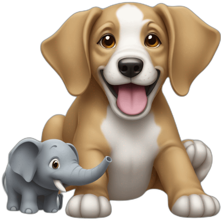 A dog launging on elephant  emoji