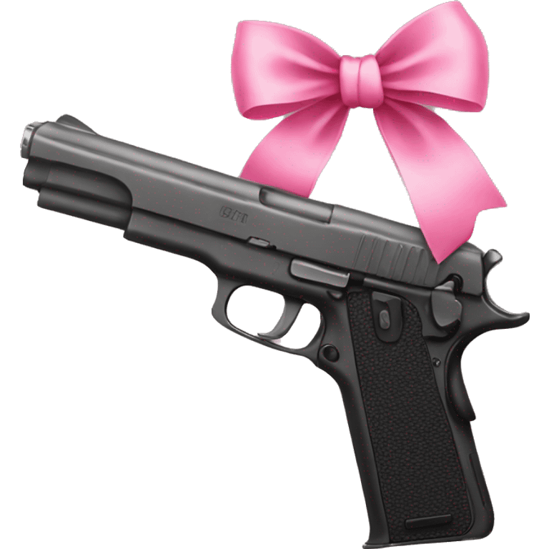 Gun with a pink bow emoji