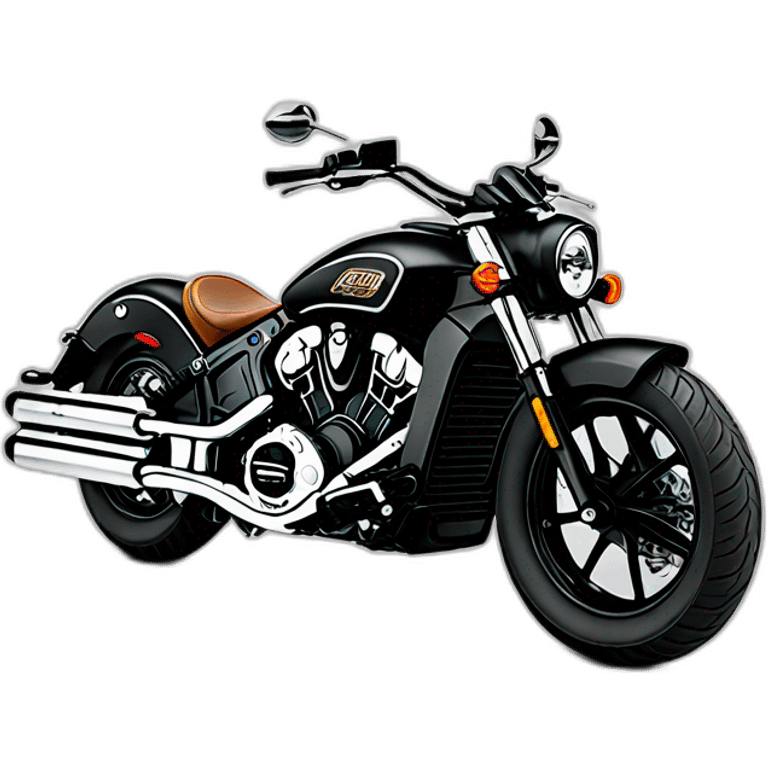 Moto Indian scout color negra emoji