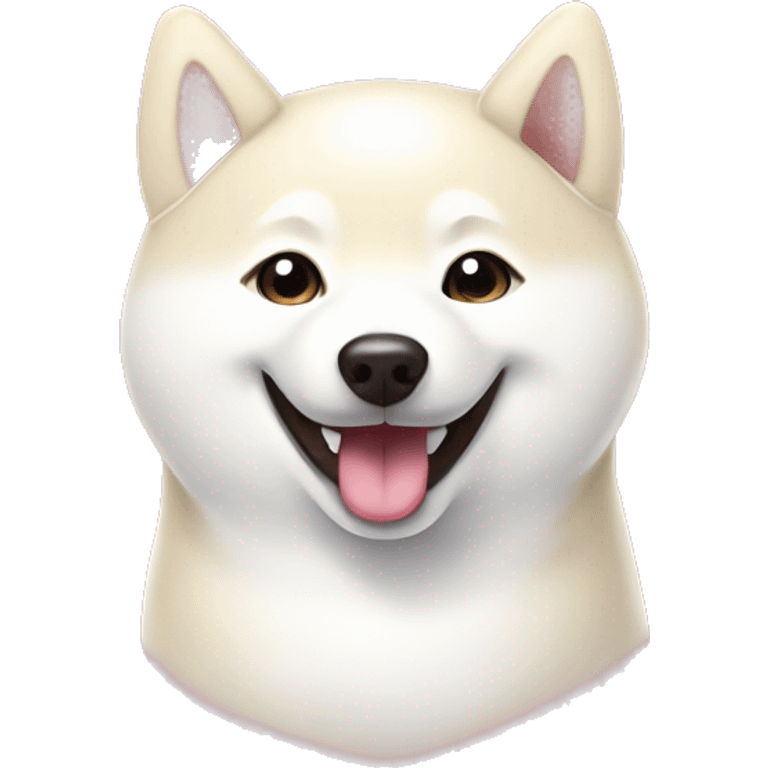 white Shiba inu smiling face with hearts emoji