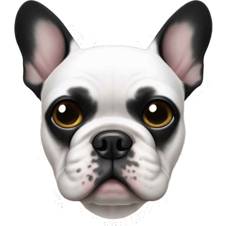 white french bulldog with black patches on both eyes emoji