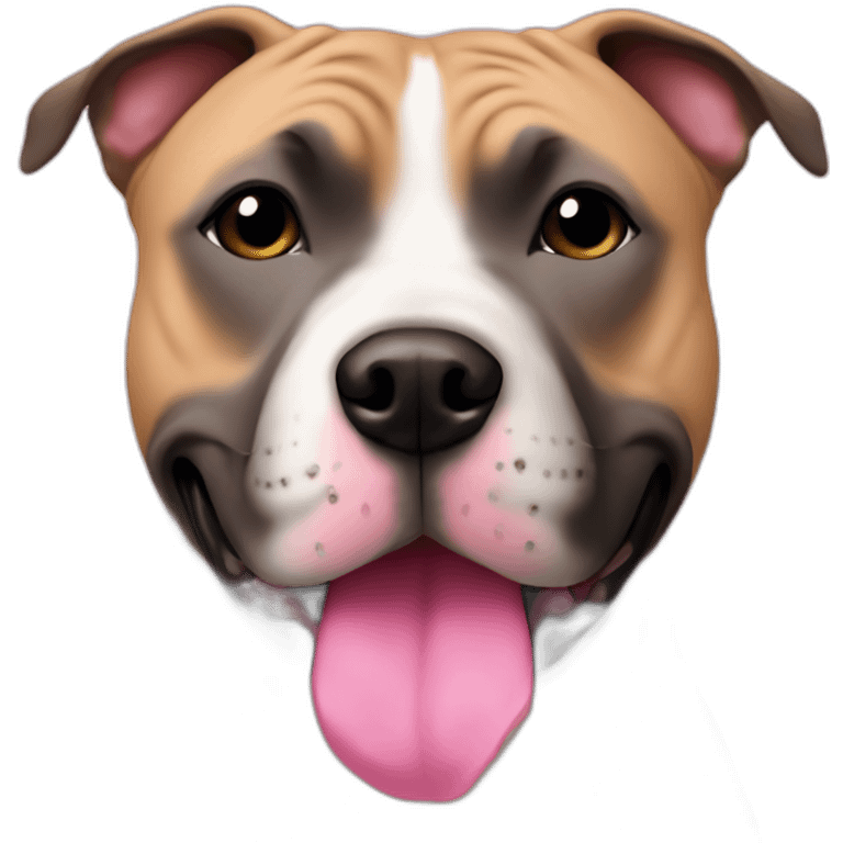 biege staffy with pink around his nose emoji